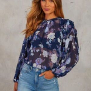VICI “Midnight Sway Long Sleeve Ruffle Blouse”